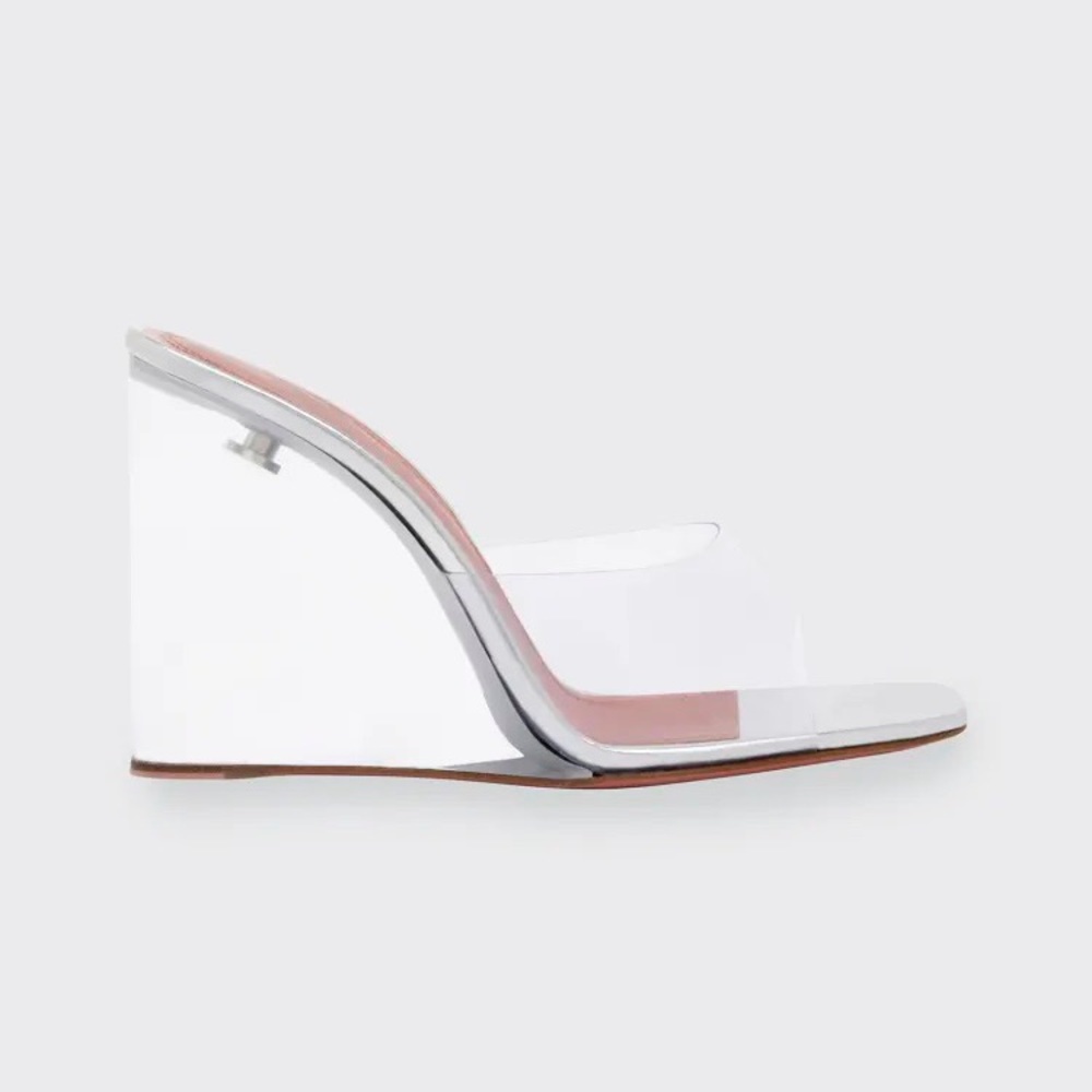 AMINA MUADDI
Lupita Glass-Wedge Slide Sandals